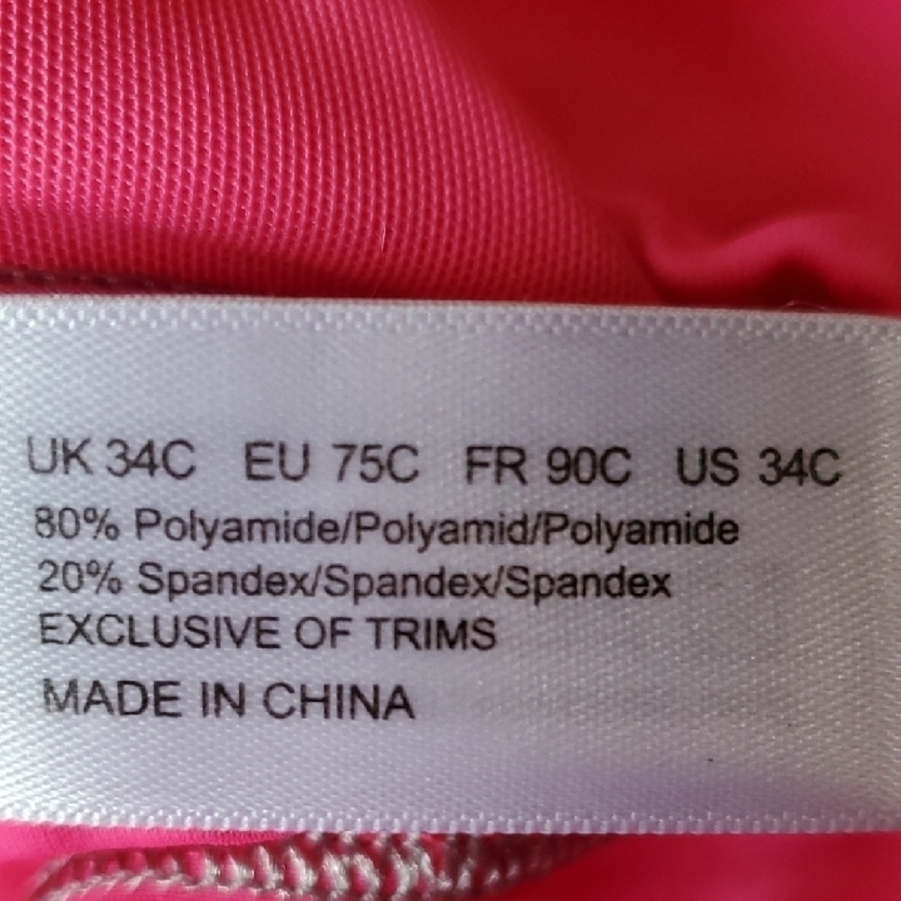 LA ISLA Sports Style A180 Pink Sports Bra 34C - Picture 3 of 7